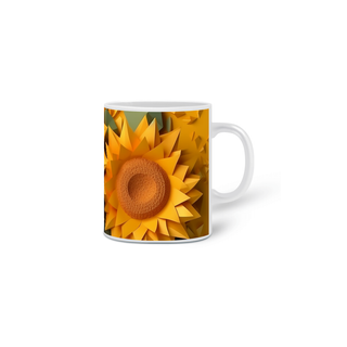 Nome do produtoCaneca Branca - Flores 3D 