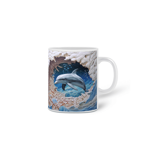 Nome do produtoCaneca Branca - Golfinho 3D 