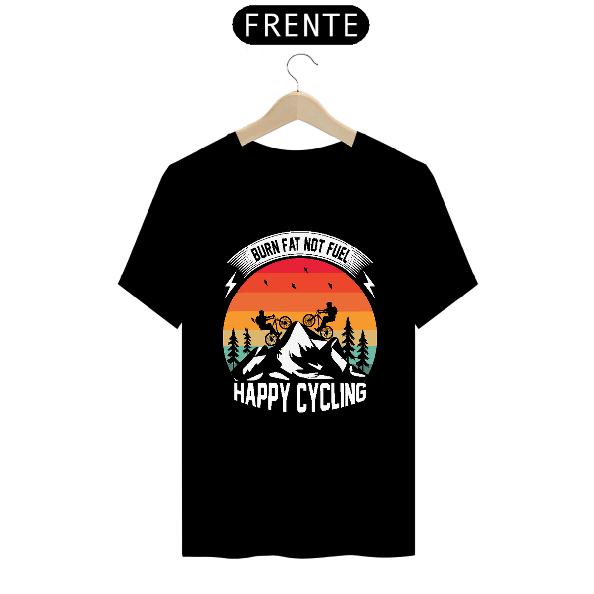 Nome do produto: Camiseta Classic - Burn fat not fuel - Happy Cycling