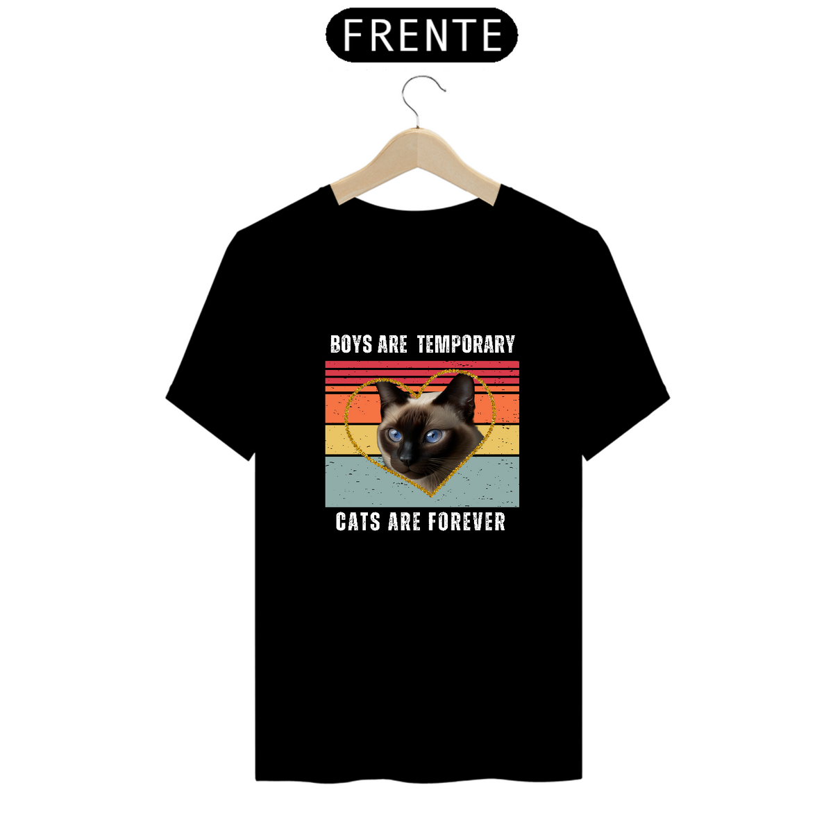 Nome do produto: Camiseta Classic - Boys are temporary - Cats are forever