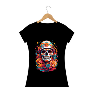 Camiseta Baby Long Quality - caveira, skull 
