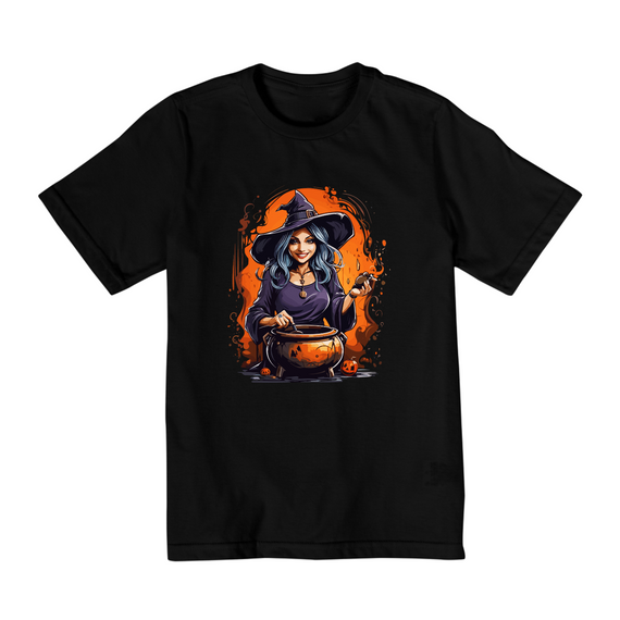 Camiseta Infantil Quality - halloween , bruxa
