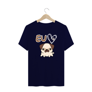 Nome do produtoPlus Size T-shirt eu amo dog - Cores escuras