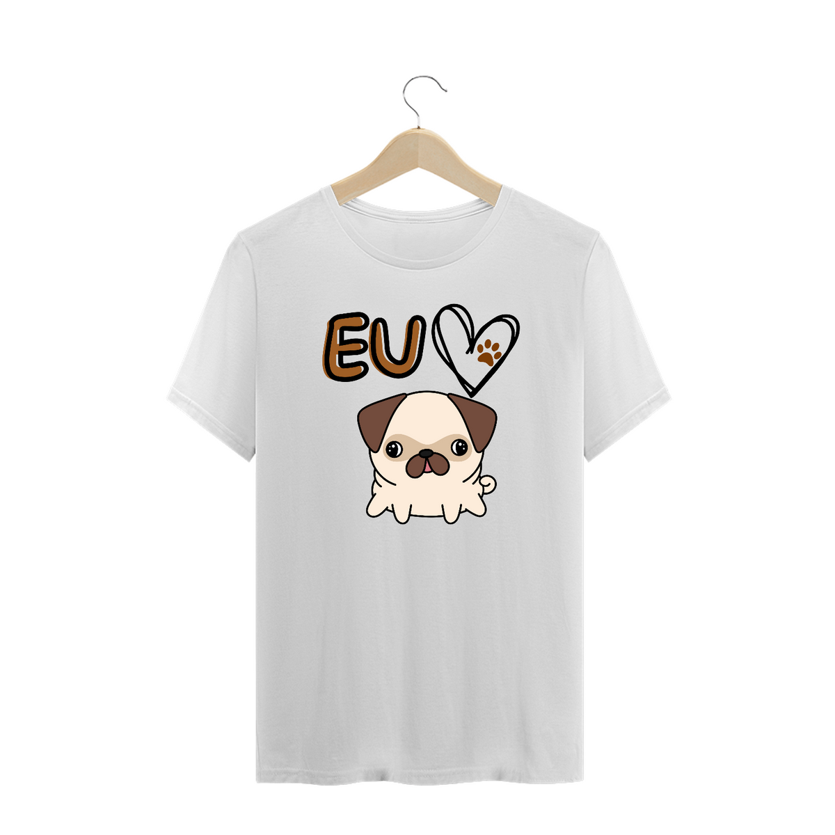 Nome do produto: Plus Size T-shirt eu amo dog - Cores claras