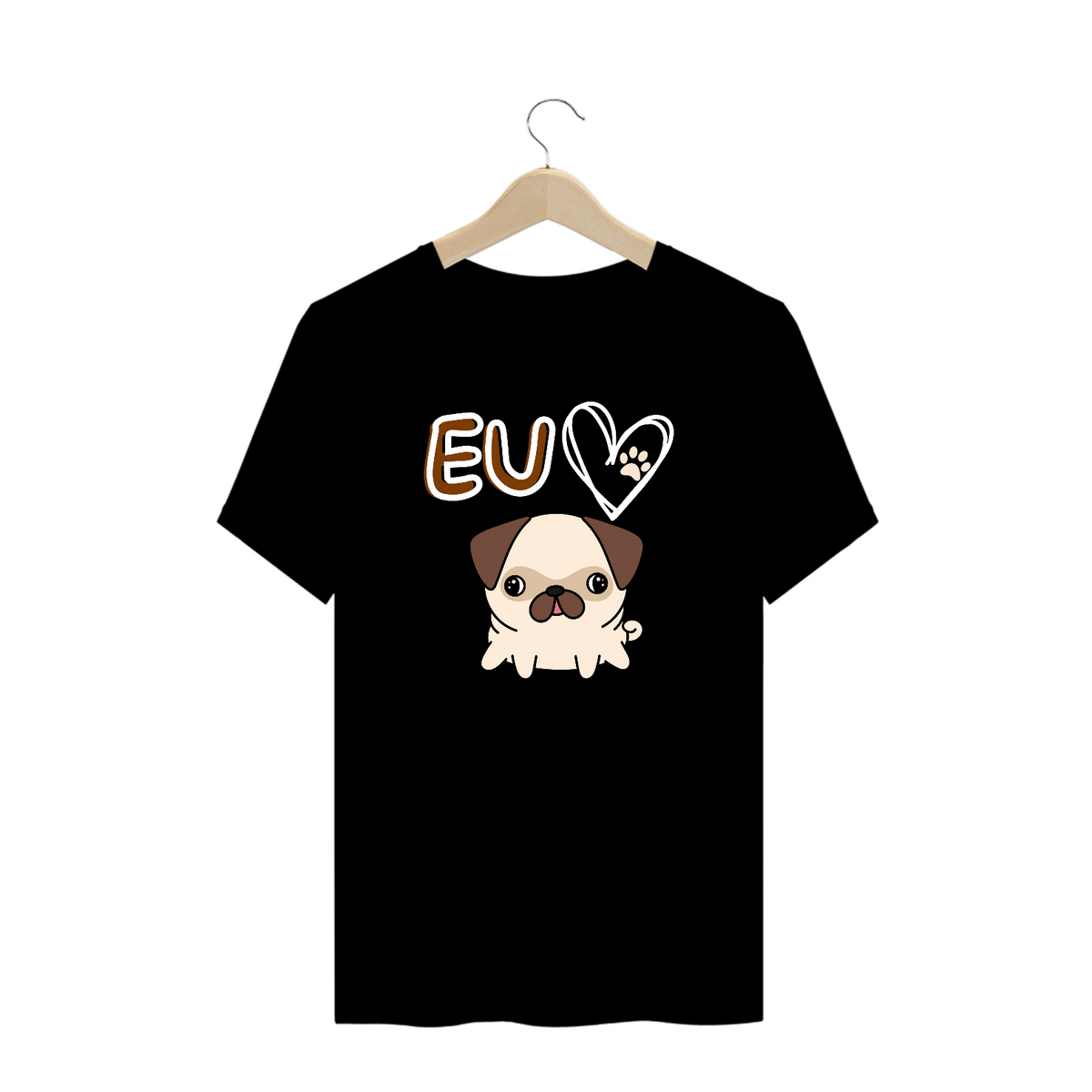 Nome do produto: Plus Size T-shirt eu amo dog - Cores escuras