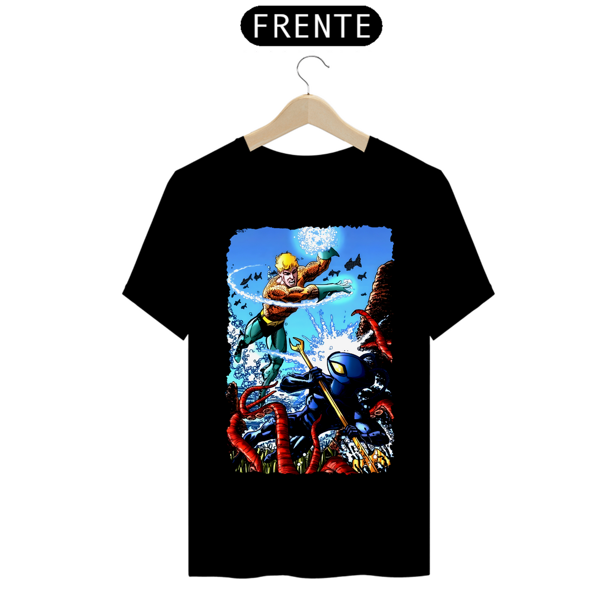 Nome do produto: Camiseta Classic - Aquaman vs Arraia Negra