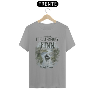 Nome do produtoHuckleberry Finn, Mark Twain TShirt Quality (Branca/Cinza)