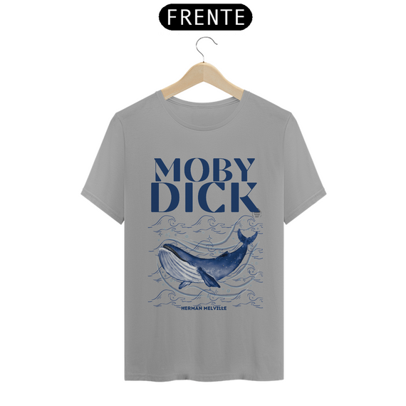 Moby Dick, Herman Melville TShirt Quality (Branca/Cinza)