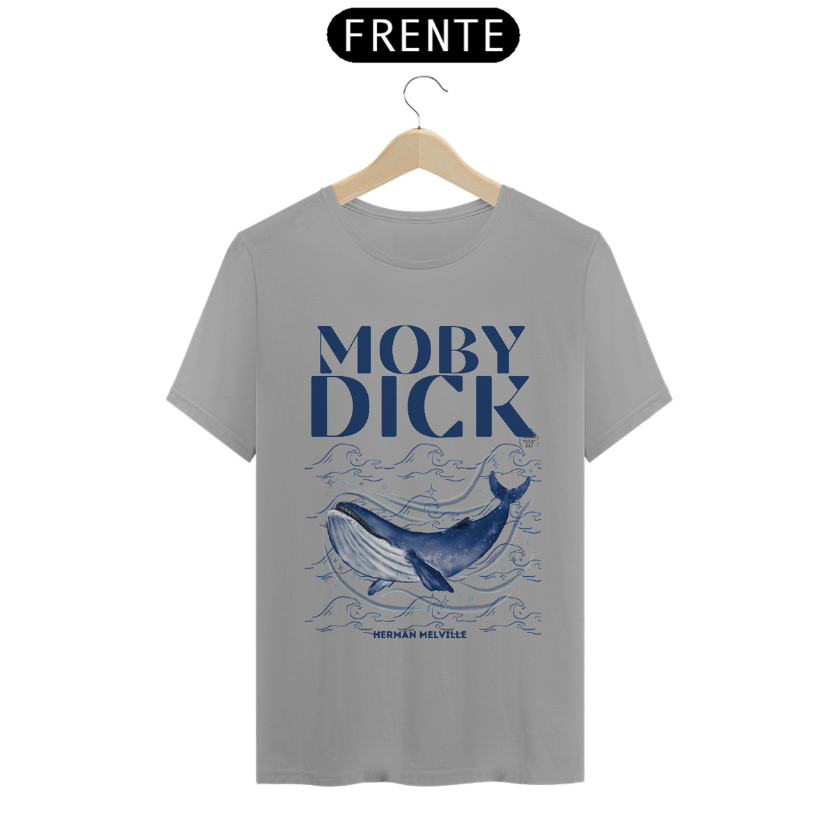 Nome do produto: Moby Dick, Herman Melville TShirt Quality (Branca/Cinza)