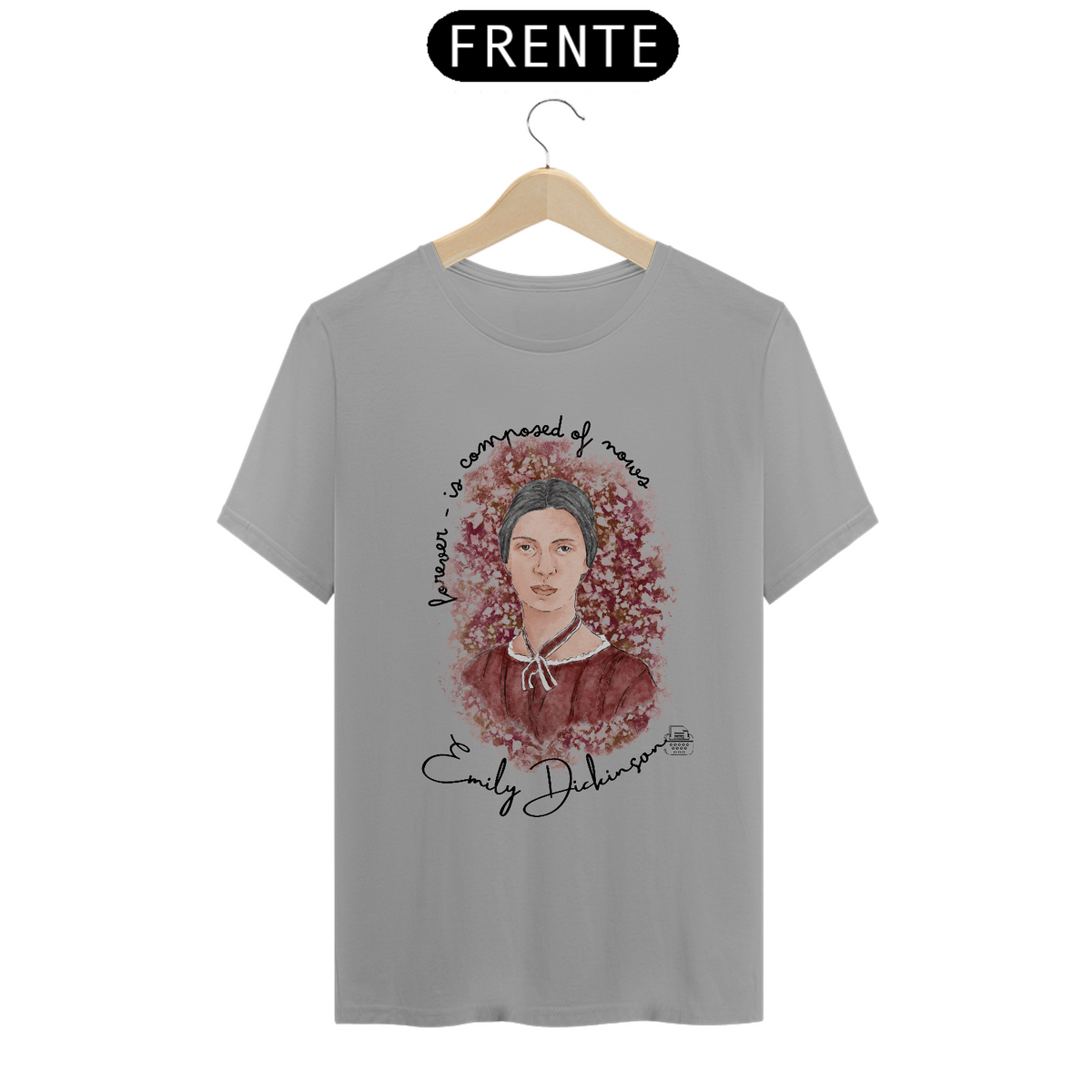 Nome do produto: Forever is composed of nouns, Emily Dickinson TShirt Quality (Branca/Cinza)