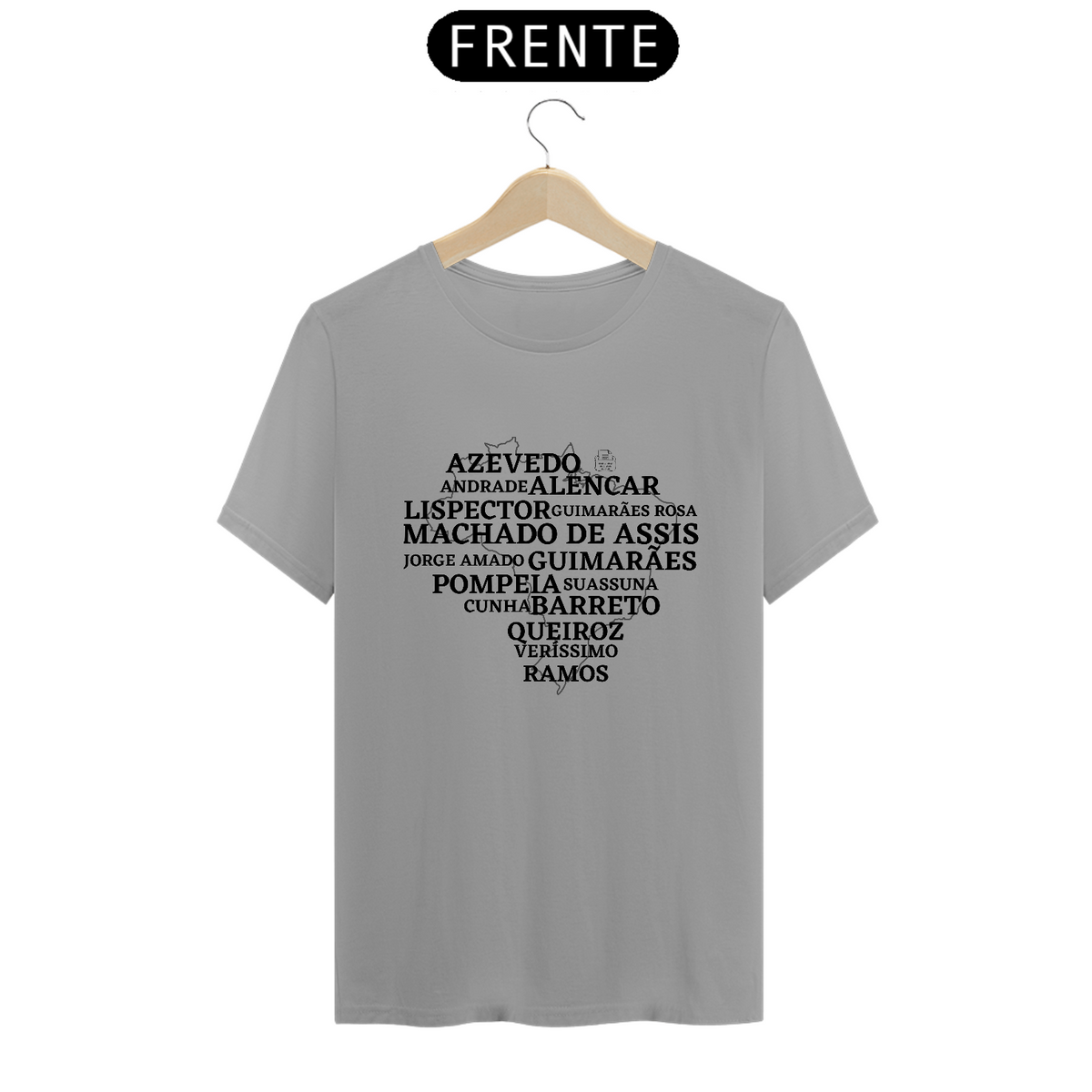 Nome do produto: Romancistas brasileiros TShirt Quality (Branca/Cinza)