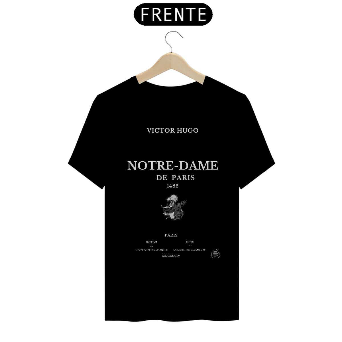 Nome do produto: Notre-Dame de Paris, Victor Hugo TShirt Quality (Preto)