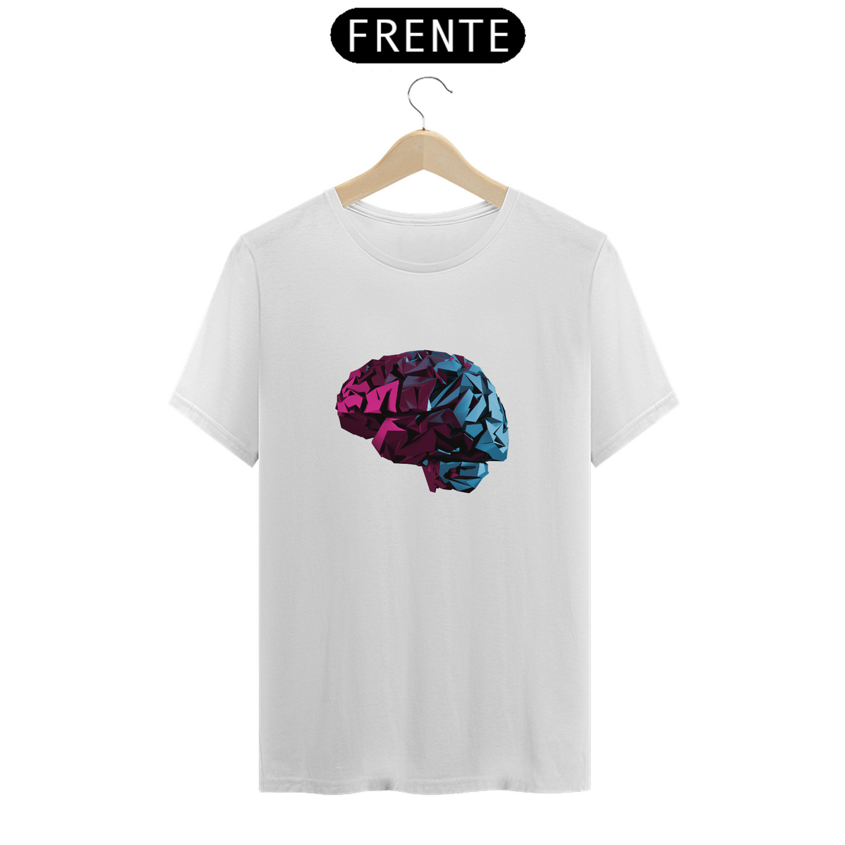 Nome do produto: Camiseta Masculina - CyberBrain - Branca