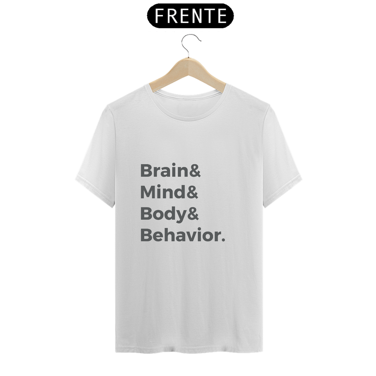 Nome do produto: Camiseta Masculina - Brain & Mind - Branca