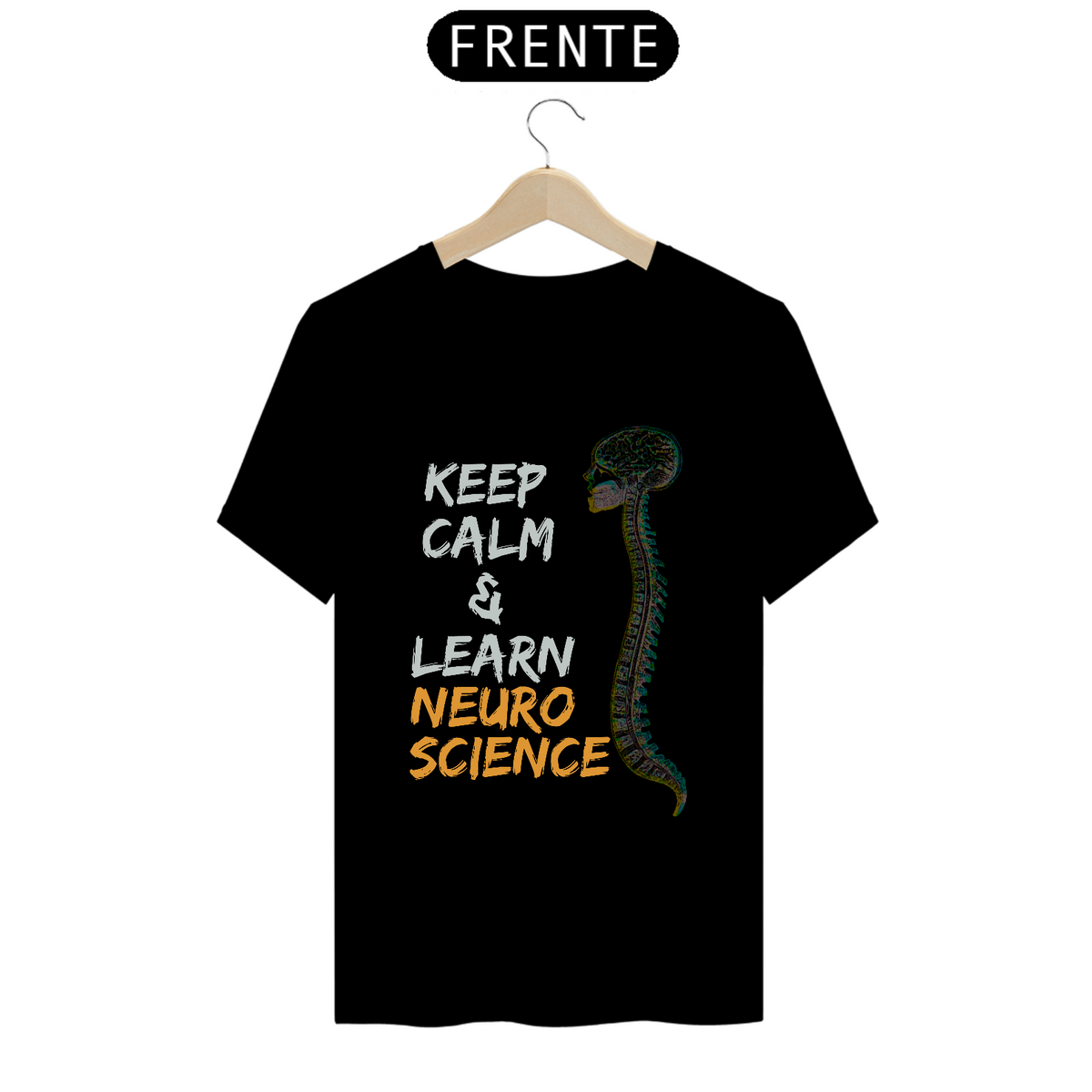 Nome do produto: Camiseta Masculina - Keep Calm Neuro - Preta