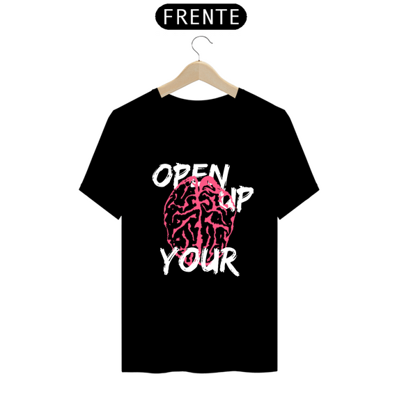 Camiseta Masculina - Open Up - Preta