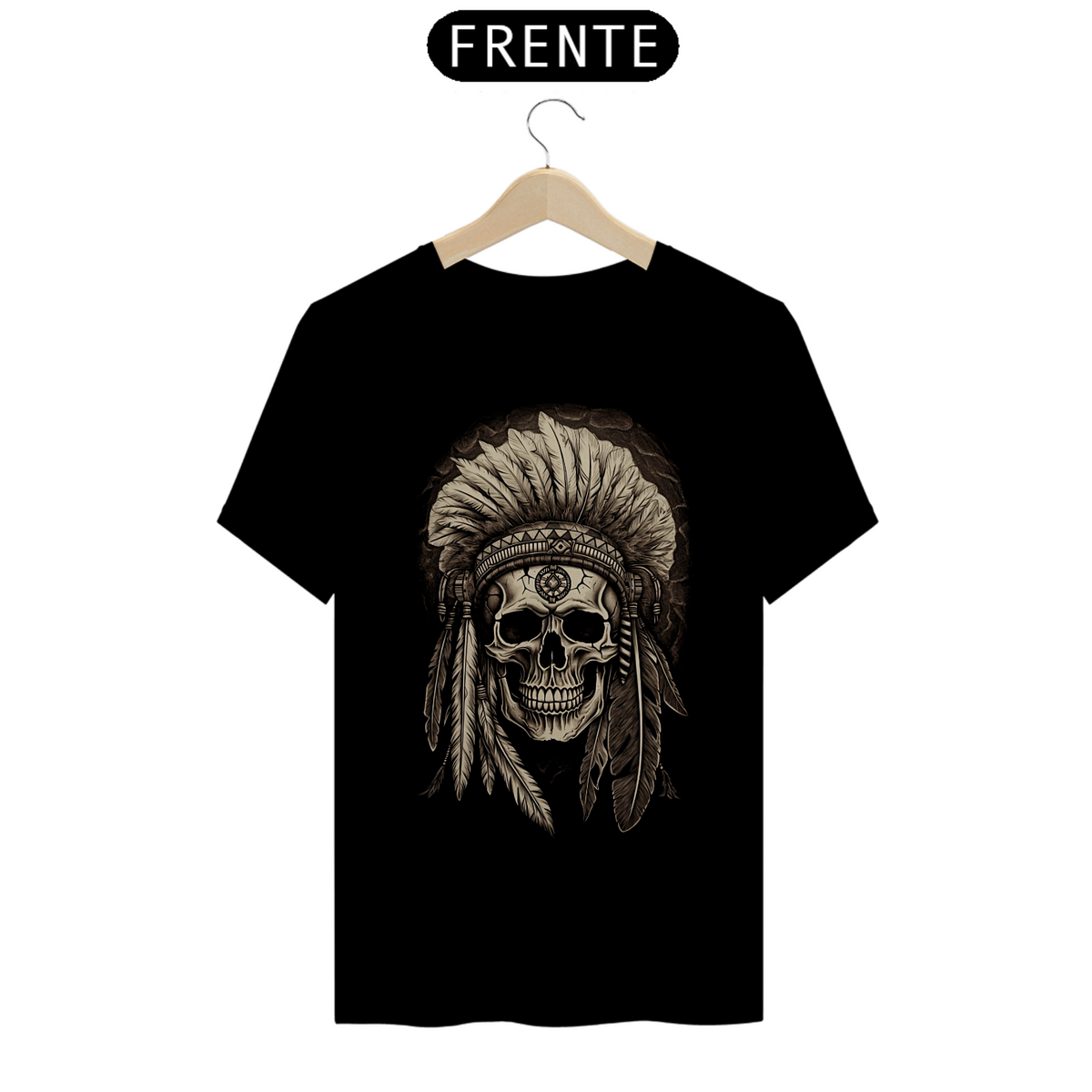 Nome do produto: Camiseta Personalizada | Royal Red Clth. | Sepia Shaman Skull