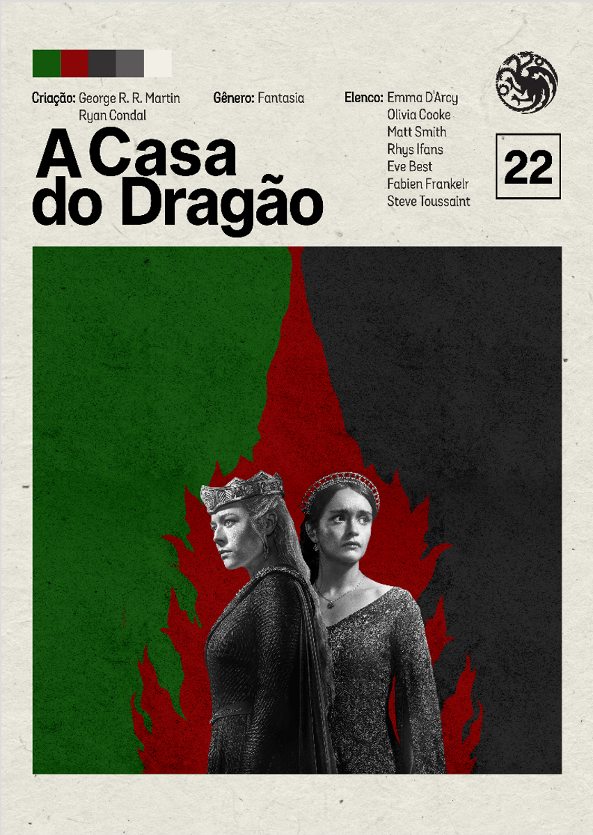 Nome do produto: A Casa do Dragão Poster minimalista