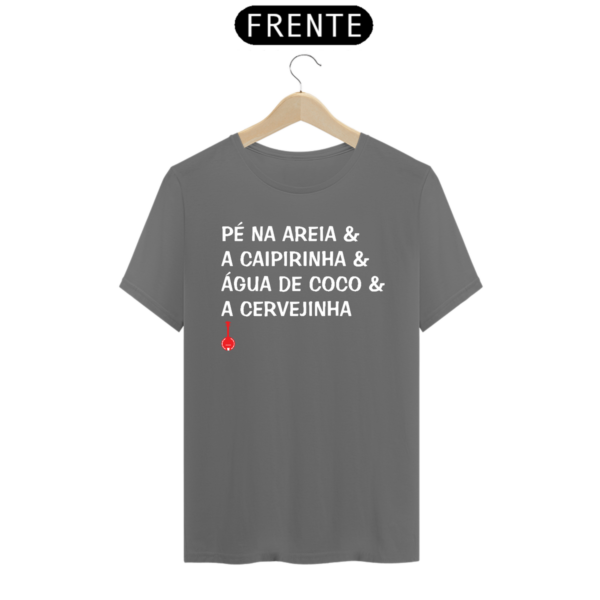 Nome do produto: Camiseta Pé na Areia - Cinza Estonada