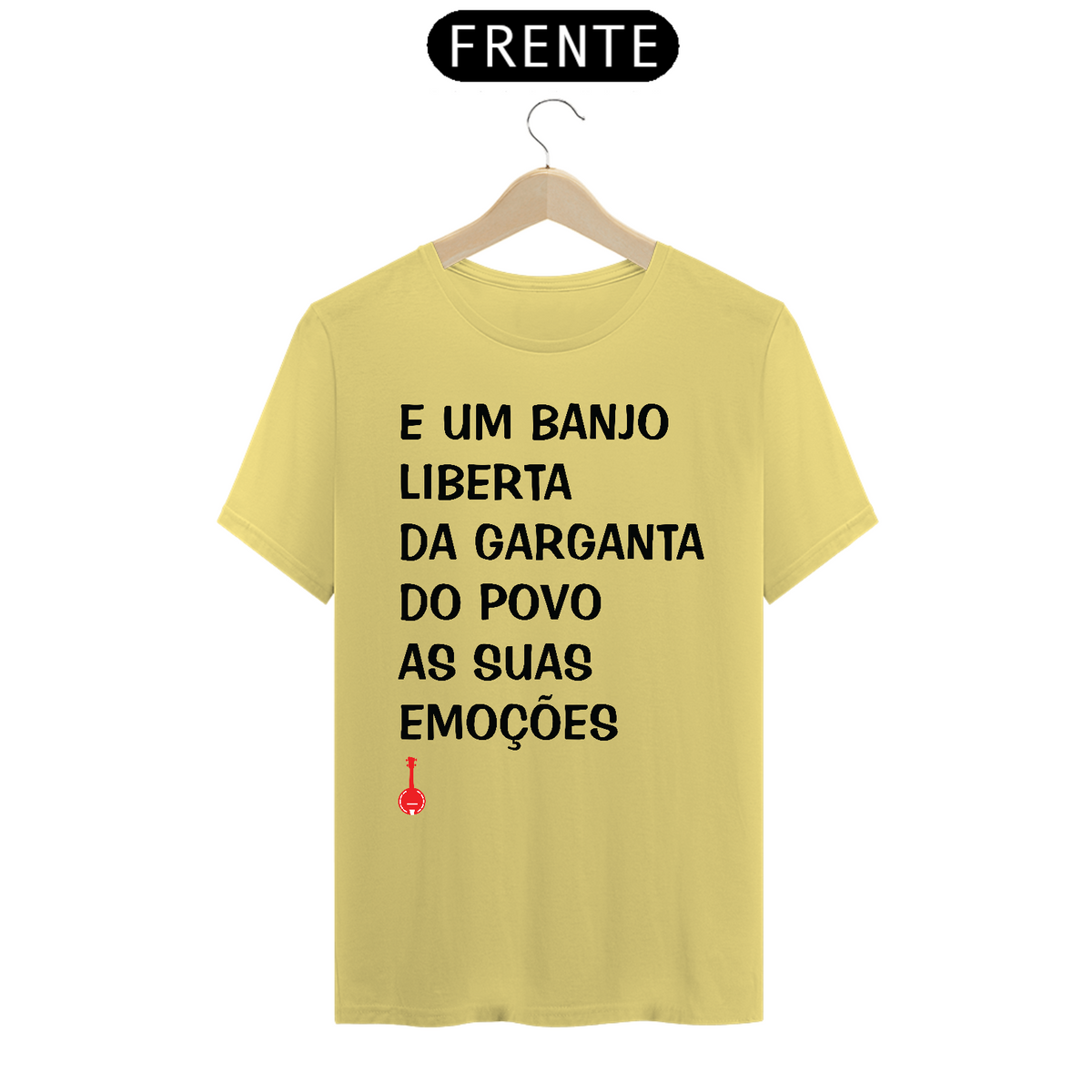 Nome do produto: Camiseta Um Banjo Liberta - Amarela Estonada