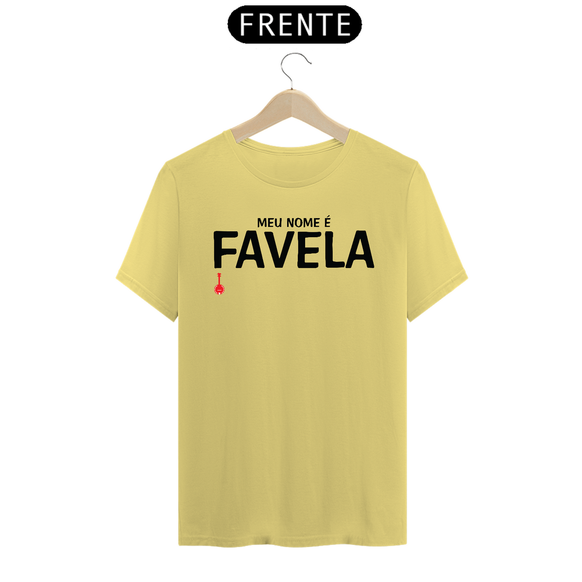 Nome do produto: Camiseta Meu Nome é Favela - Amarela Estonada