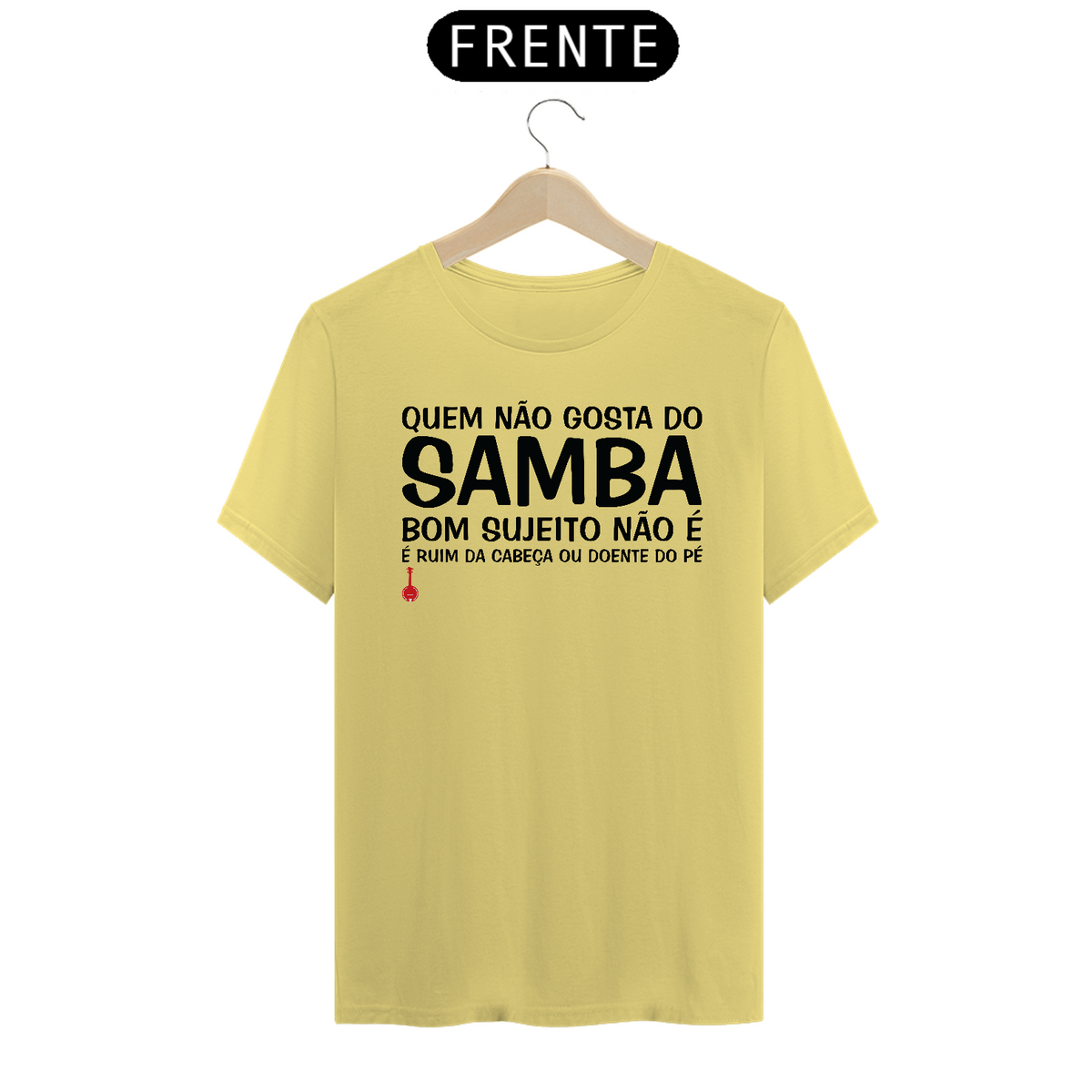 Nome do produto: Camiseta Quem Não Gosta do Samba - Amarela Estonada