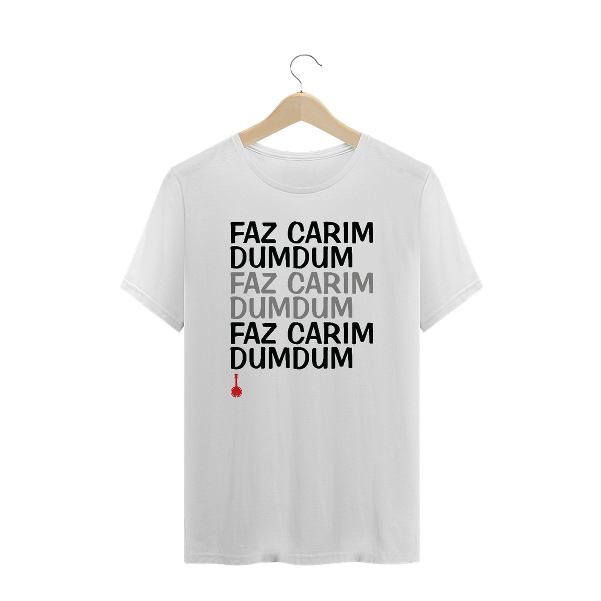 Nome do produto: Camiseta Plus Size Faz Carim Dumdum - Branca