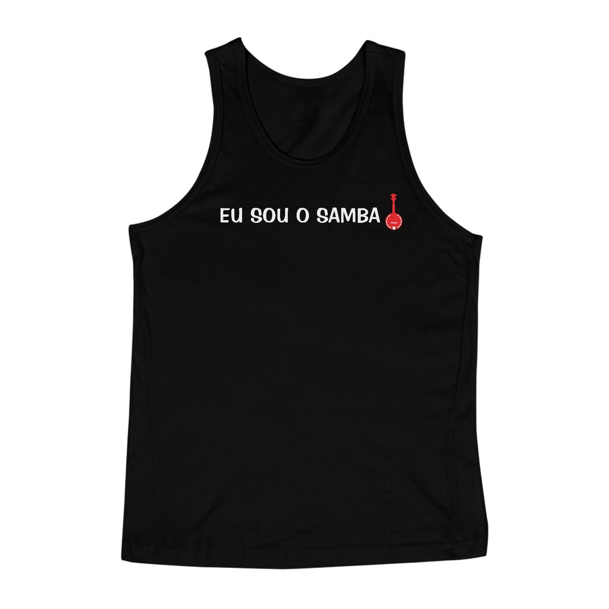 Nome do produto: Camiseta Regata Eu Sou o Samba - Preta