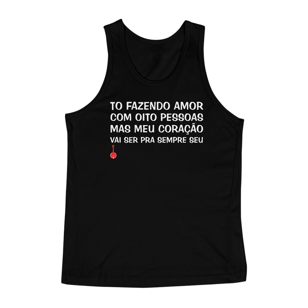 Nome do produto: Camiseta Regata To Fazendo Amor com Oito Pessoas - Preta