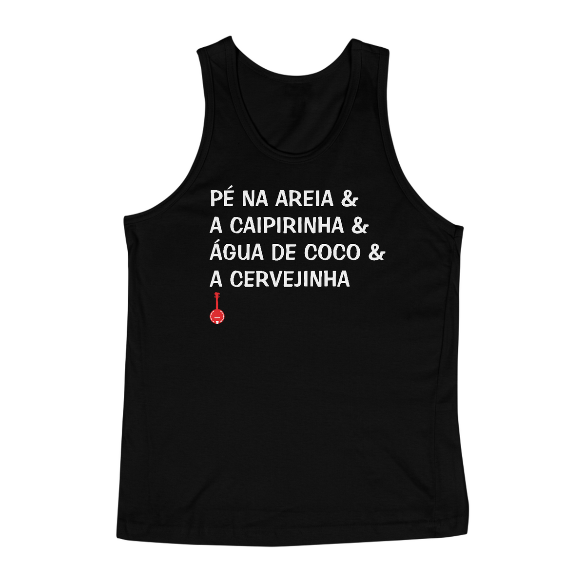 Nome do produto: Camiseta Regata Pé na Areia - Preta