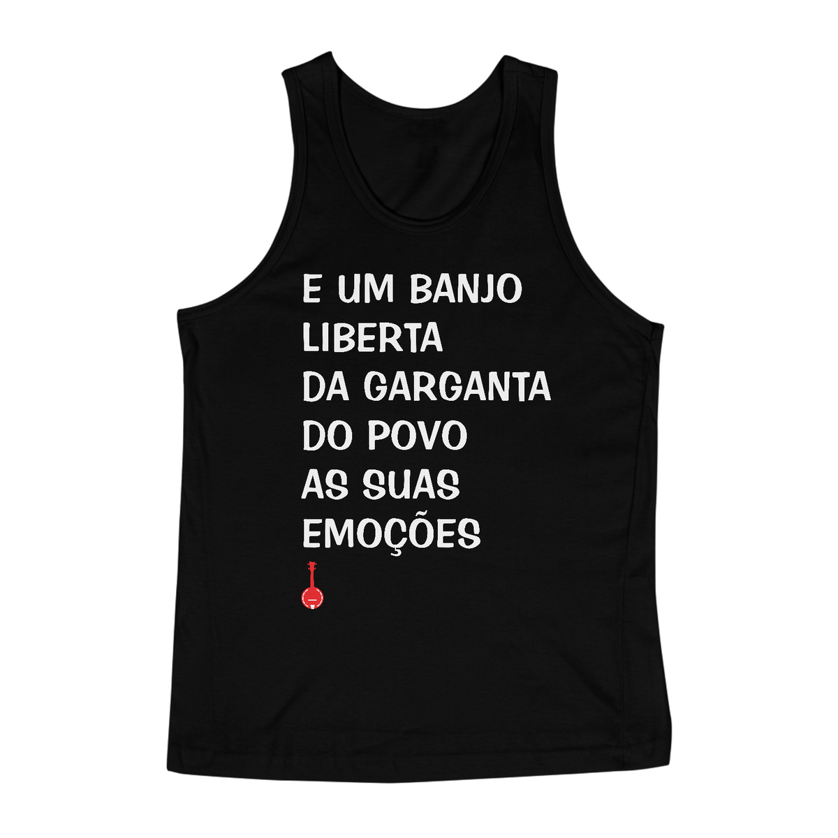 Nome do produto: Camiseta Regata Um Banjo Liberta - Preta