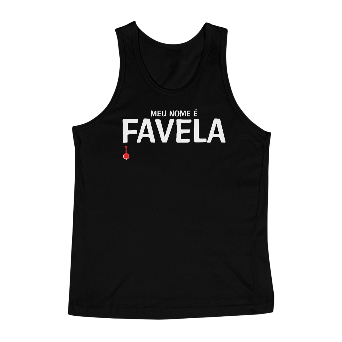 Nome do produto: Camiseta Regata Meu Nome é Favela - Preta