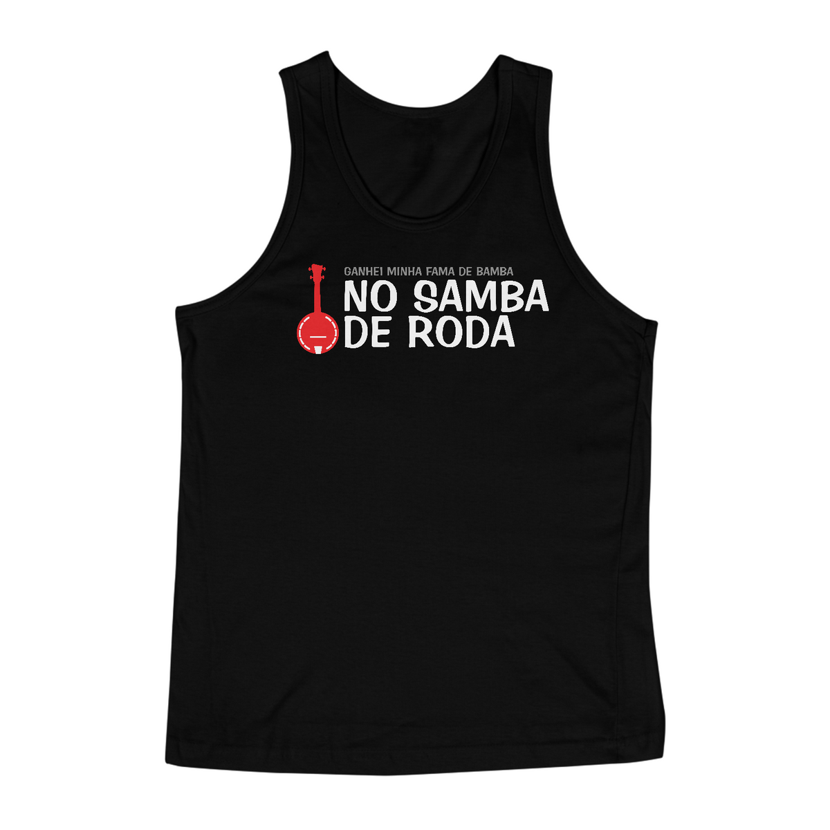 Nome do produto: Camiseta Regata Ganhei Minha Fama de Bamba - Preta