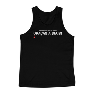 Nome do produtoCamiseta Regata Graças a Deus - Minha Namorada Tá de Mal Comigo - Preta