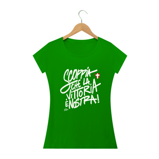 Nome do produtoCamiseta feminina //SCOPPIA - BABY LONG// - VERDE/AZUL