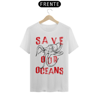 Save Our Oceans - Camiseta Estampa Polvo Branca