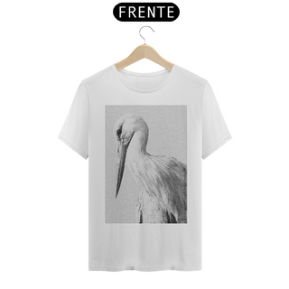 Cegonha - Camiseta Estampa Pássaro Cegonha Branca
