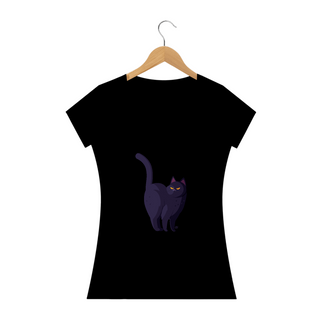 Nome do produtoCamiseta Baby Long Estampa Gato Roxinho