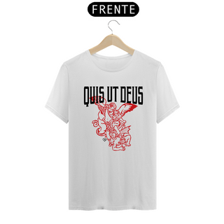 Nome do produtoCamiseta São Miguel Quis ut Deus - Clara