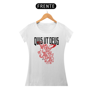 Nome do produtoCamiseta São Miguel Quis ut Deus - Clara - F