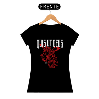 Nome do produtoCamiseta São Miguel Quis ut Deus - Escura - F