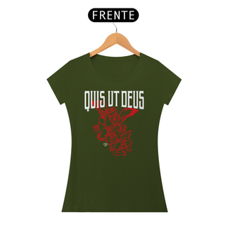 Nome do produtoCamiseta São Miguel Quis ut Deus - Escura - F