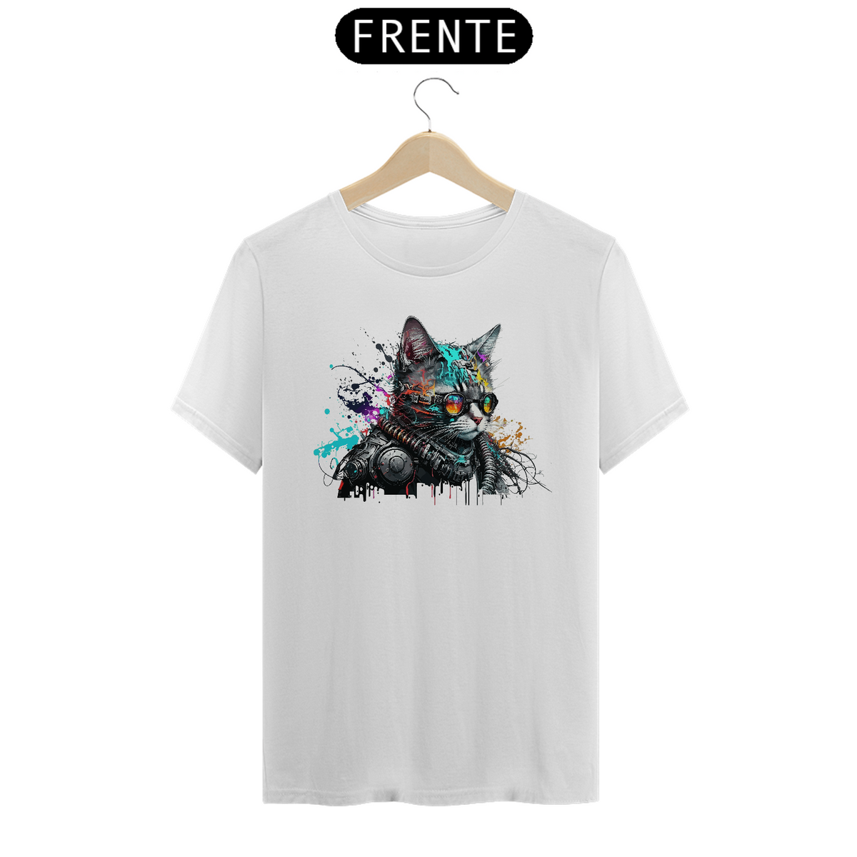 Nome do produto: T-Shirt - Cat Cyberpunk