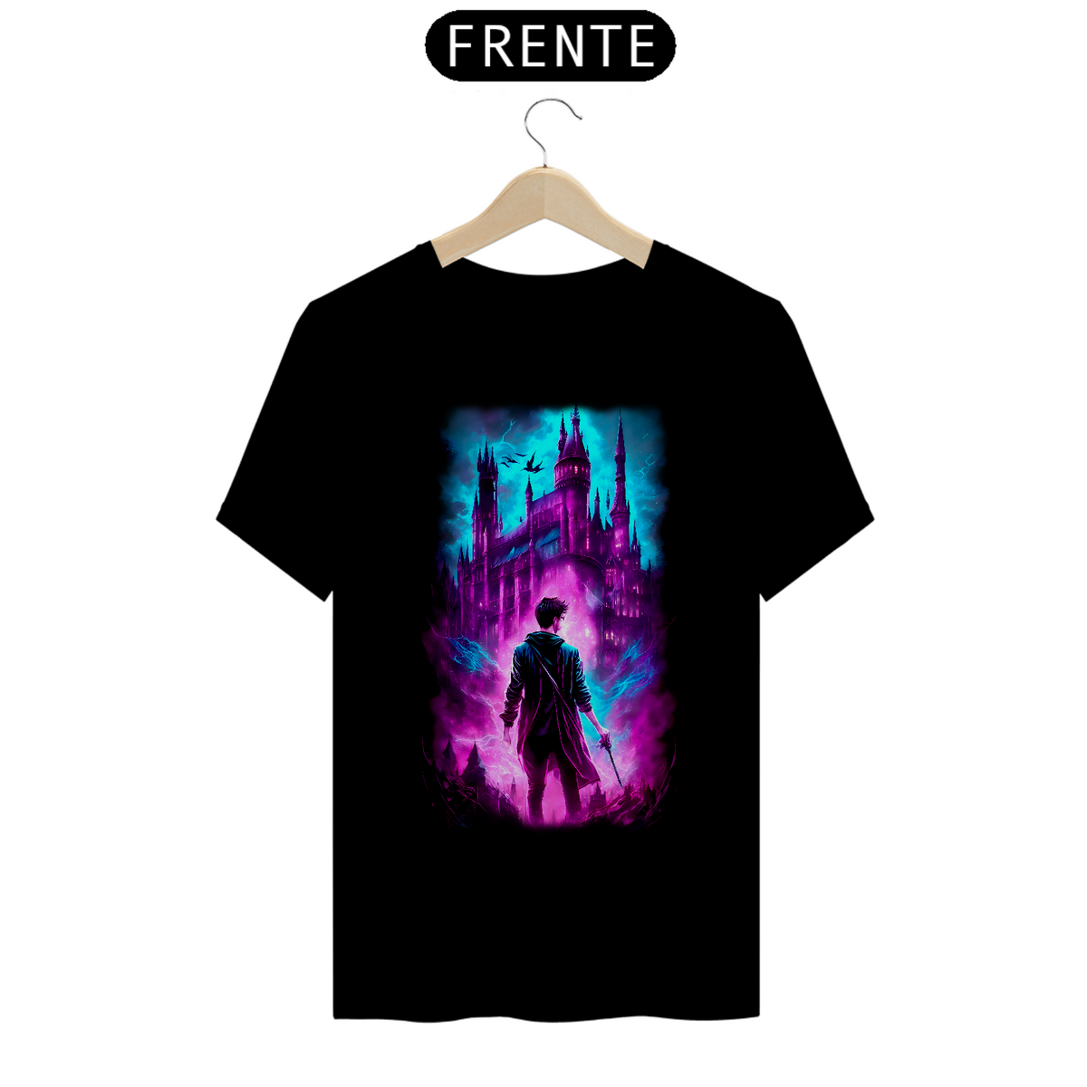 Nome do produto: Camiseta Cyberpunk - Neon Sorcerer