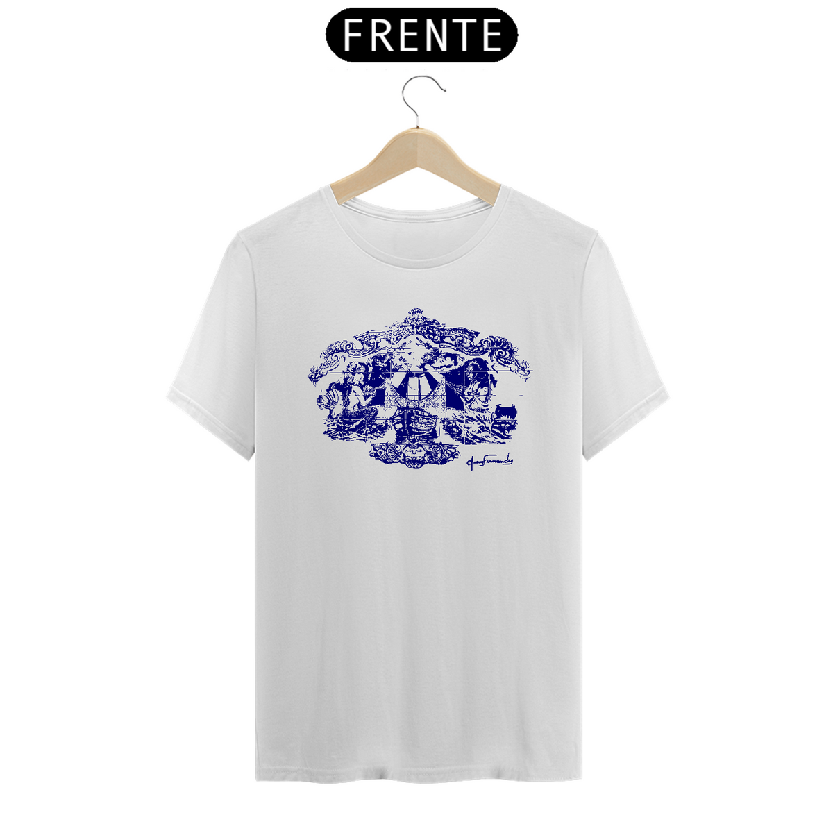 Nome do produto: Camiseta Básica Sereias Rendeiras