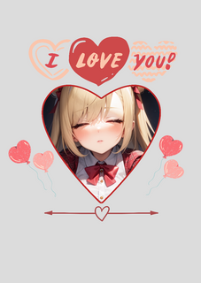 Poster I Love You ! , anime girl print