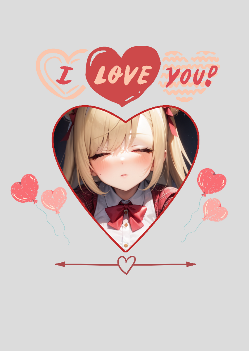Nome do produto: Poster I Love You ! , anime girl print