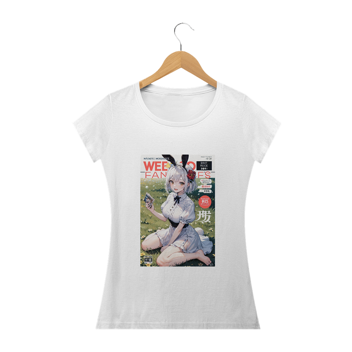 Nome do produto: camisa feminina capa de revista anime art  , modelo anime girl