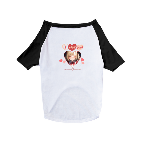 camisa para pet I Love You ! , anime girl print