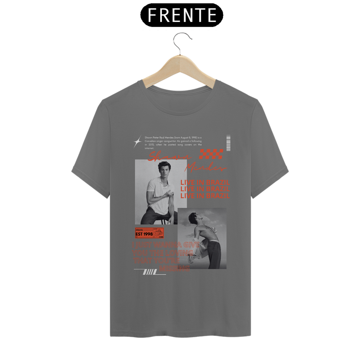 Nome do produto: Camiseta Estonada Shan Mendes Live in Brazil